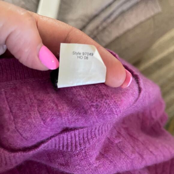 J Crew cashmere wool blend sweater top fuchsia purple women's small - Picture 5 of 14